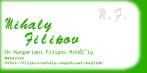 mihaly filipov business card